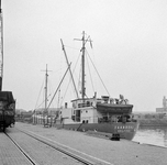 849446 Afbeelding van het vrachtschip Zaanborg in de Protonhaven op het industrieterrein Lage Weide te Utrecht.